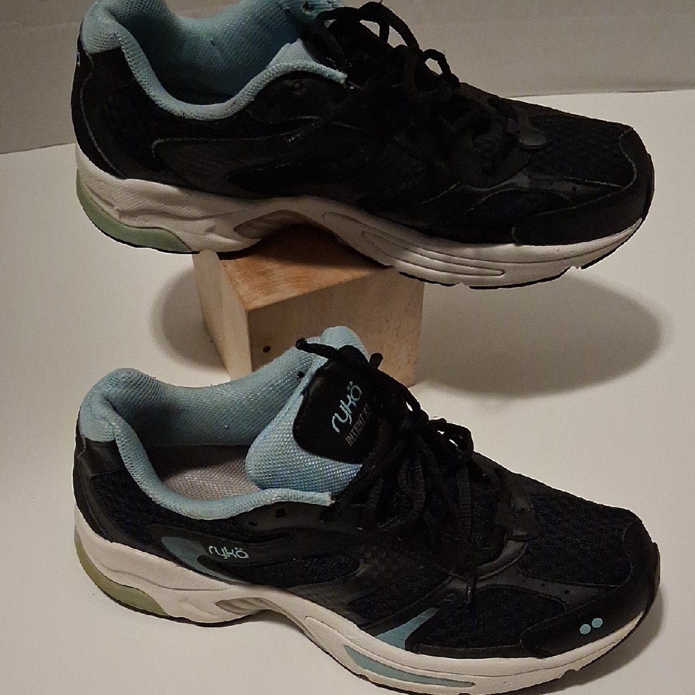 Ryka Women's Black and Teal Athletic Shoes